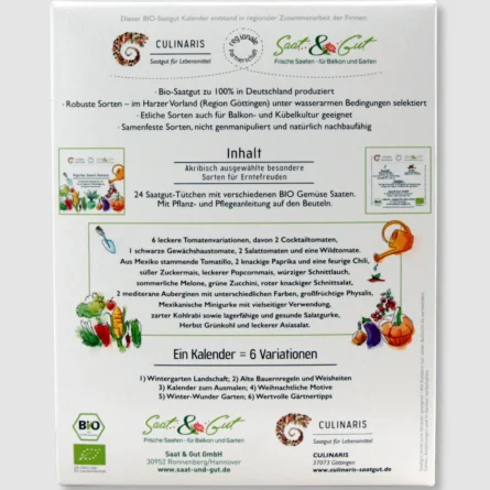 Culinaris Bio-Saatgut Adventskalender 2023